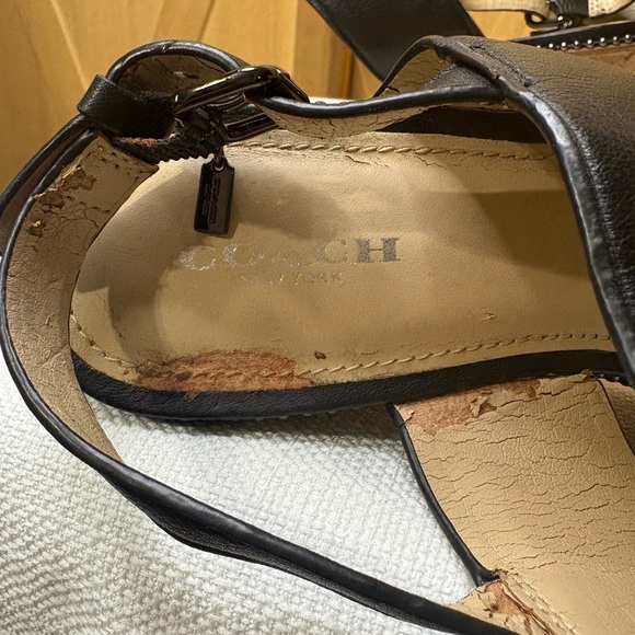 Coach Black Leather Sandals - Picture 4 of 8